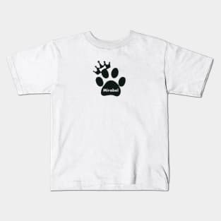 Mirabel name made of hand drawn paw prints Kids T-Shirt